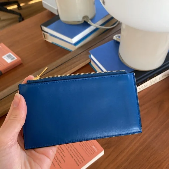 Celine Blue Leather Zip Wallet - Picture 12 of 12